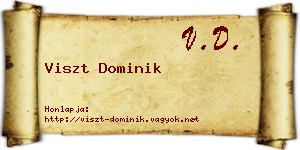 Viszt Dominik névjegykártya